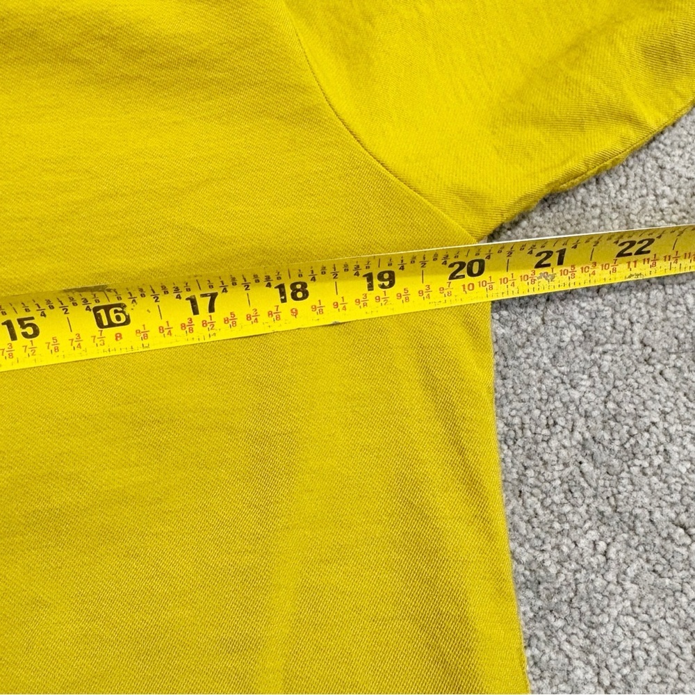Cop. Copine Bino Blouse Olive Mustard Yellow Size Large XL Gathered Neckline - Picture 12 of 14